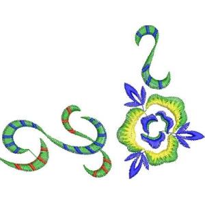 彩色刺绣花卉图案