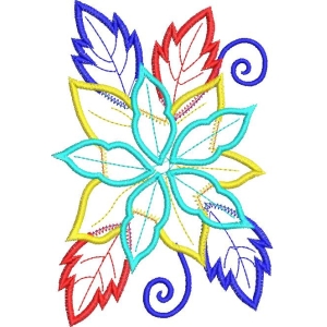 彩色刺绣花卉图案