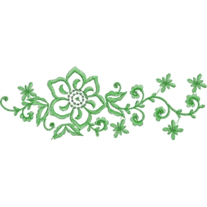 绿色花卉刺绣图案