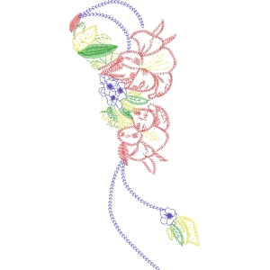 彩色刺绣花卉图案