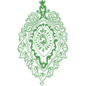绿色刺绣花纹图案