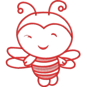 红色卡通蜜蜂图案