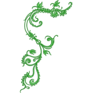绿色藤蔓刺绣图案