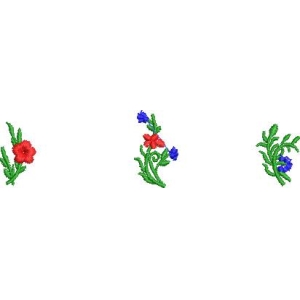 三组刺绣花卉图案