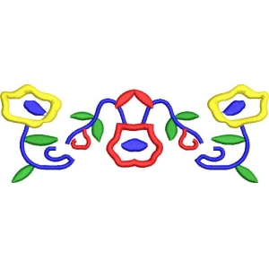 彩色刺绣花卉图案