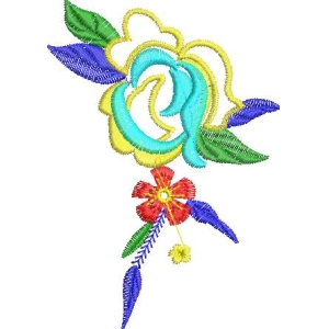 彩色刺绣花卉图案