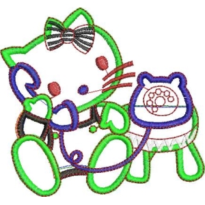 卡通猫与电话图案