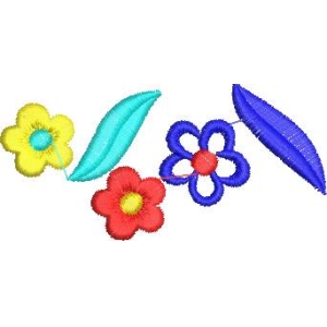 彩色花朵与叶子图案