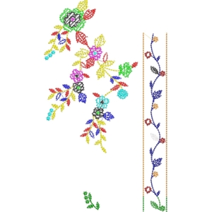彩色刺绣花卉图案设计_zbw4316