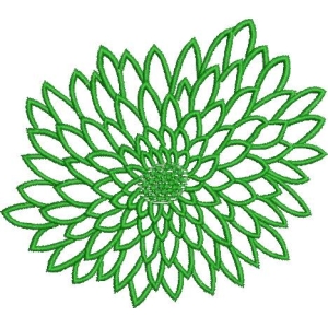 绿色花卉刺绣图案