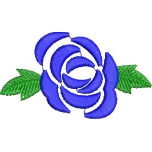 蓝色玫瑰刺绣图案