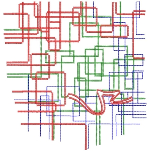 彩色管线交织网络图