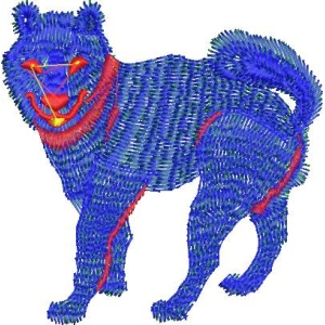 蓝色毛绒犬3D模型