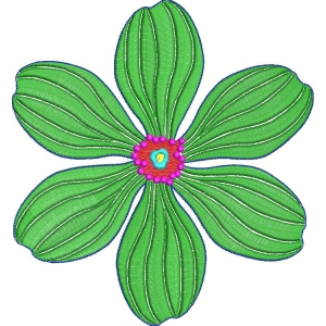 绿色花朵刺绣图案
