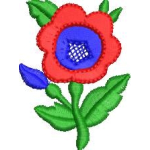 刺绣风格花朵图案
