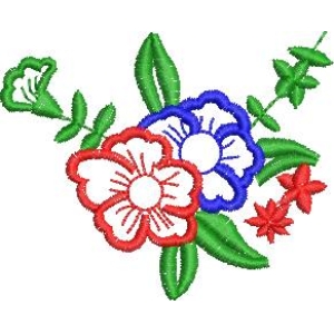 彩色刺绣花卉图案