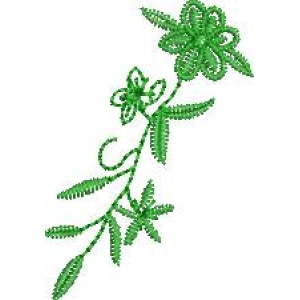 绿色刺绣花卉图案