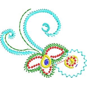 彩色刺绣花卉图案