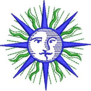 蓝色太阳图案