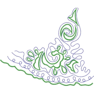 绿色刺绣花纹图案