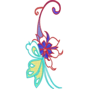 彩色刺绣花卉图案