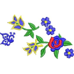 彩色花卉刺绣图案