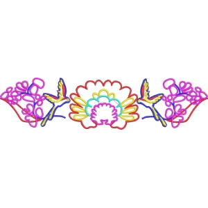 彩色刺绣花鸟图案