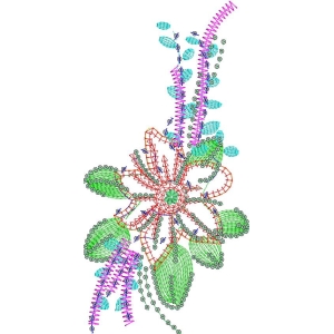 抽象彩色几何花卉图案