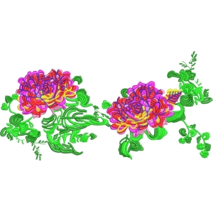 彩色刺绣花卉图案
