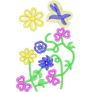彩色刺绣花卉图案