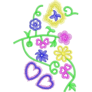 彩色刺绣花卉图案