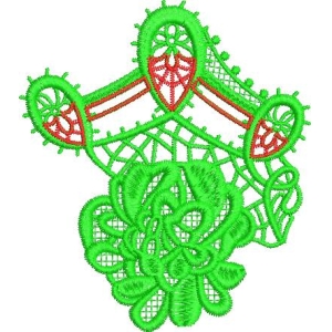 绿色刺绣蕾丝图案设计