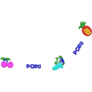 水果与PORU字样装饰图