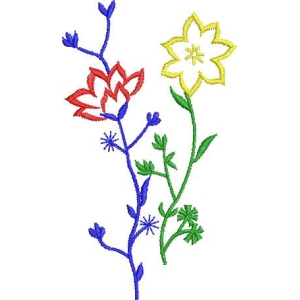 彩色花卉刺绣图案