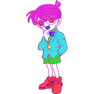 彩色卡通女孩思考形象