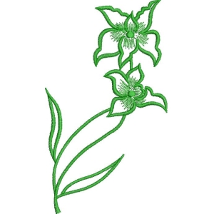 绿色植物刺绣图案