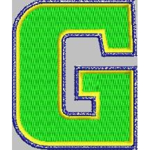 绿色字母G刺绣徽章