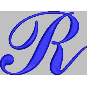 蓝色艺术字母R