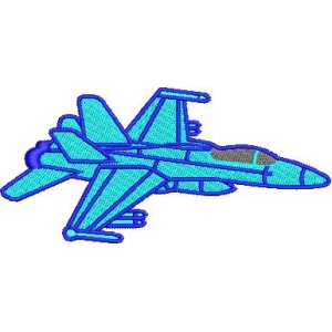 蓝绿色战斗机刺绣图案
