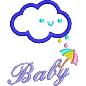 婴儿云朵雨伞图案