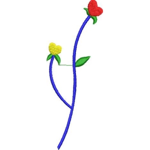 蓝色枝条上的两朵花