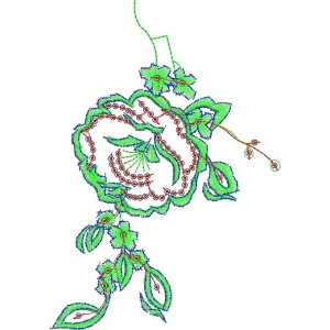 绿色植物刺绣图案设计图