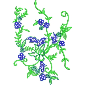 绿色藤蔓与蓝色花朵刺_zbw4692
