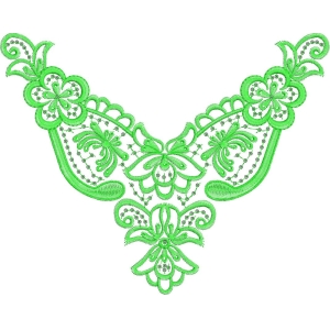 绿色刺绣花边图案