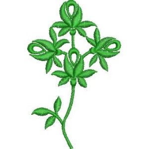 绿色植物刺绣图案