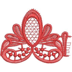 红色蕾丝刺绣图案