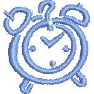 蓝色闹钟刺绣图案