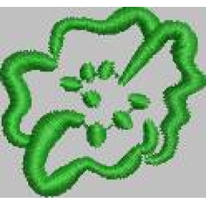 绿色植物刺绣图案