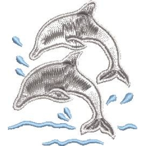 海豚跃出水面图案