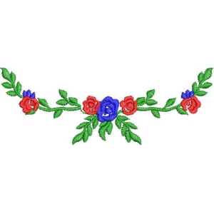 刺绣玫瑰花边图案